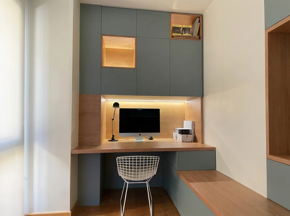 Bureau intégré sur mesure, style contemporain minimaliste